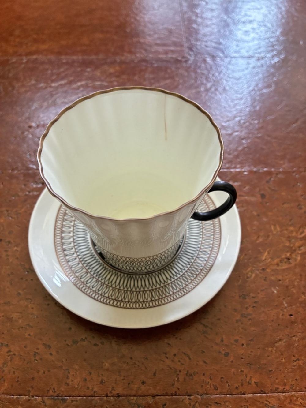 Dandelion mold V.L. Semenov painted by L.V. Protopopova Porcelain Tea Cup/Saucer